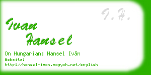 ivan hansel business card